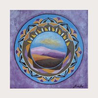 Mountain Magic - Original Mandala Painting  - Purple Mountains