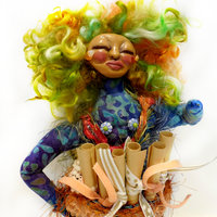 Made to Order - OOAK Art Doll for Self Care - Wild Woman and Pocket of Love