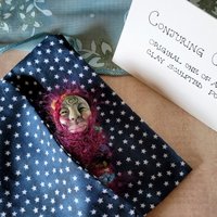 Conjuring Crone - OOAK Clay Poppet with Fabric Pouch 