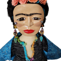 Frida Kahlo OOAK Art Doll - Cloth and Clay Wall Art