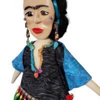 Frida Kahlo OOAK Art Doll - Cloth and Clay Wall Art