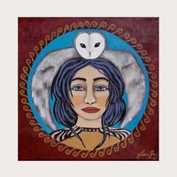 Minerva and her Owl - Original Painting 10x10