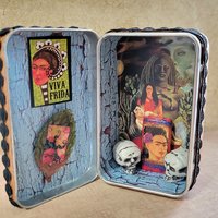 Frida Kahlo -  Mixed Media Miniature Shrine  - Altered Box