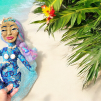 OOAK Beaded  Mermaid Art Doll - Lana of the Calm Waters