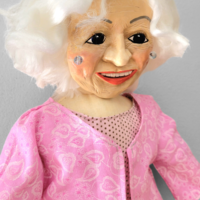 Betty White - OOAK Art Doll with Miniature Tote Bag