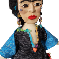 Frida Kahlo OOAK Art Doll - Cloth and Clay Wall Art
