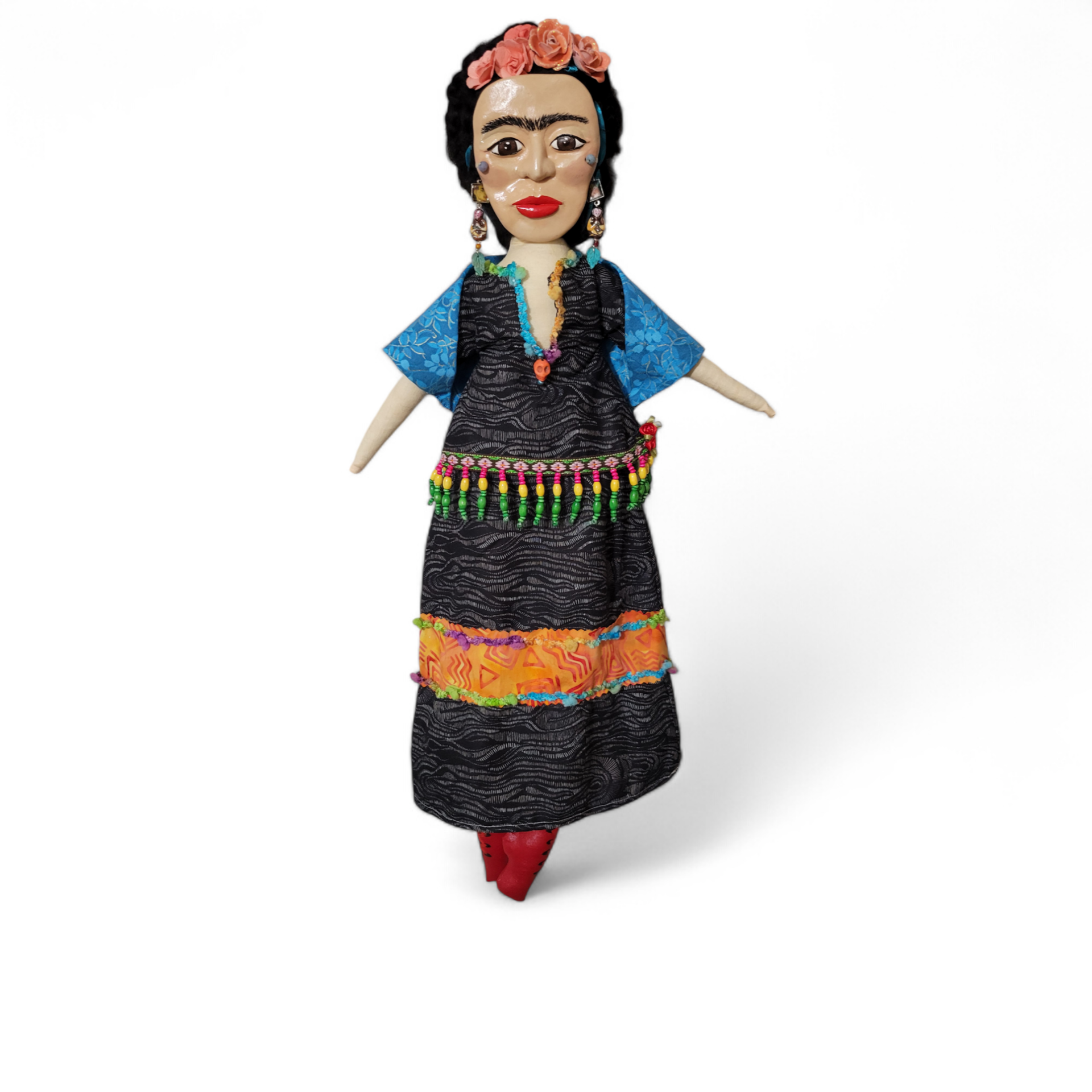 Frida Kahlo OOAK Art Doll - Cloth and Clay Wall Art