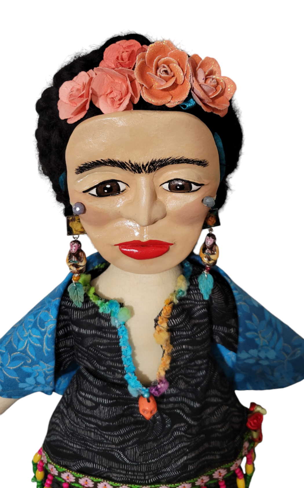 Frida Kahlo OOAK Art Doll - Cloth and Clay Wall Art