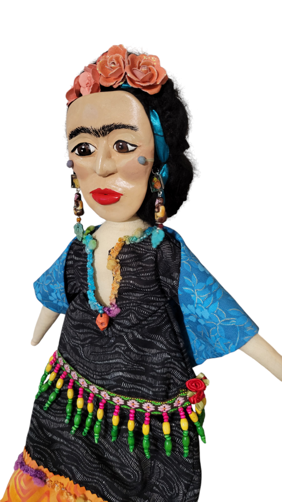 Frida Kahlo OOAK Art Doll - Cloth and Clay Wall Art