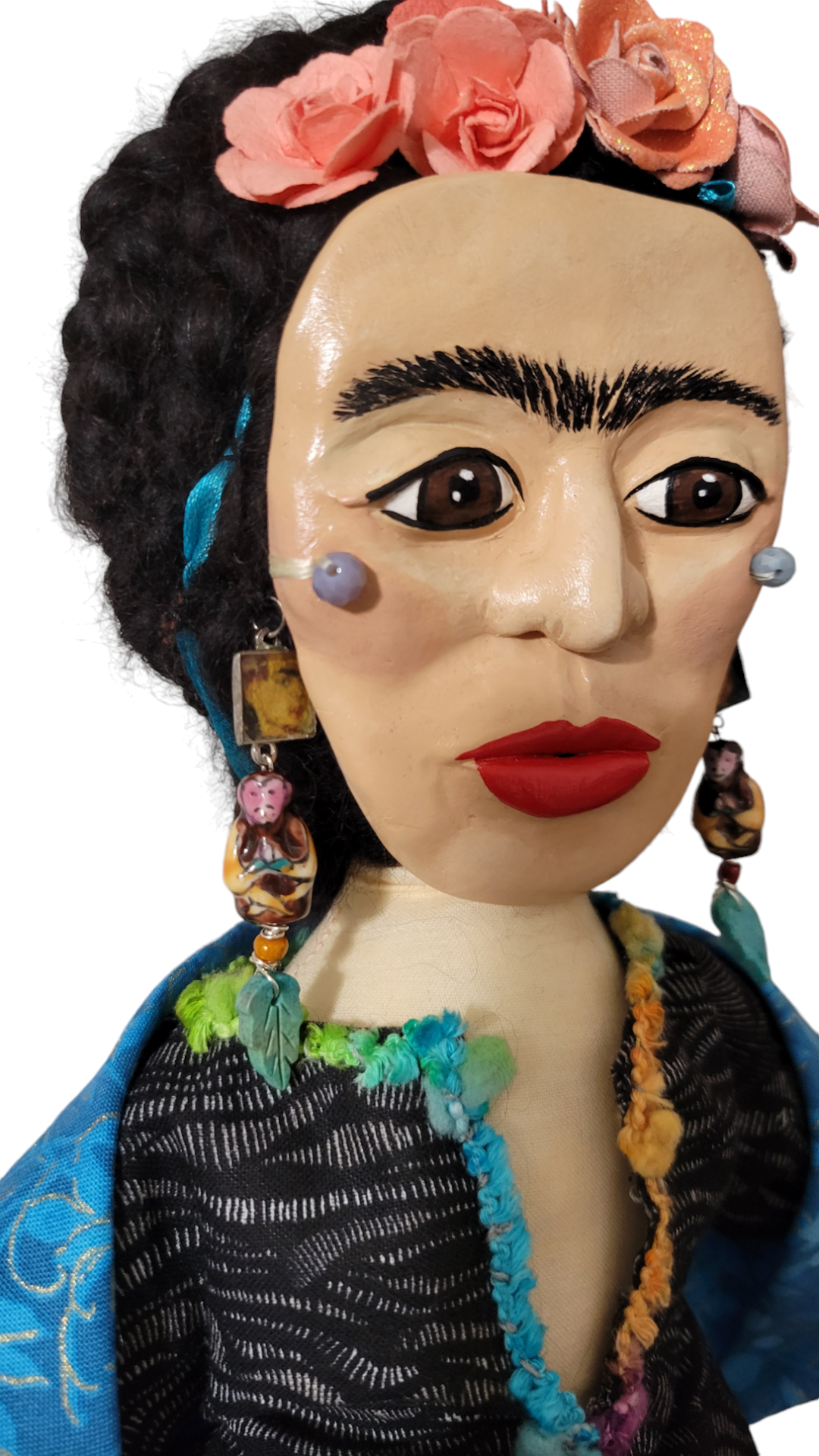 Frida Kahlo OOAK Art Doll - Cloth and Clay Wall Art