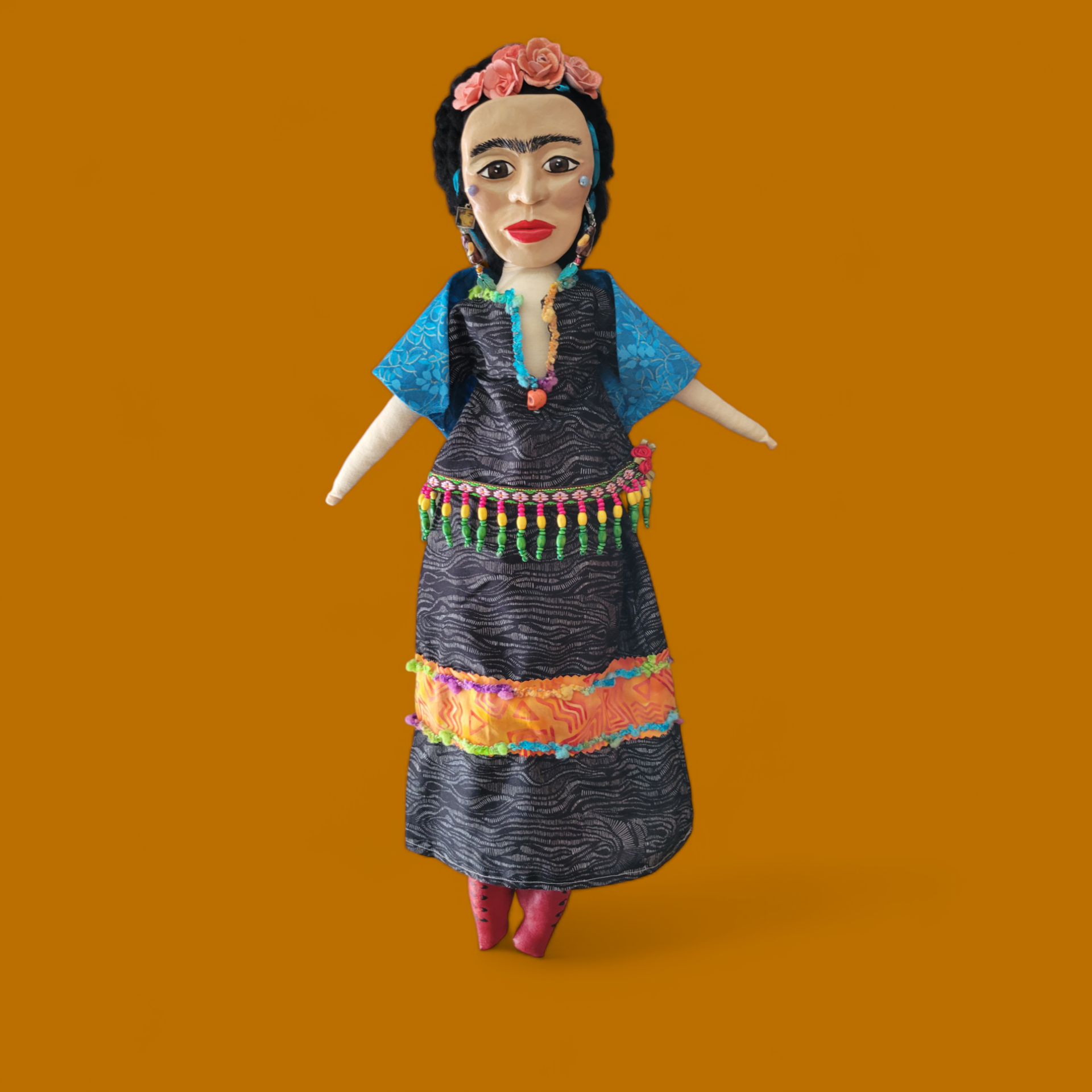 Frida Kahlo OOAK Art Doll - Cloth and Clay Wall Art