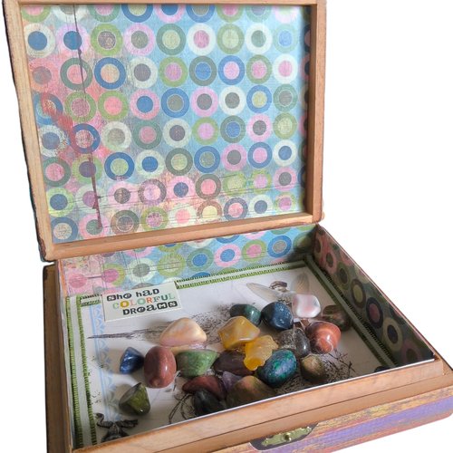 Floral Nature Altered Cigar Box - Crystal or Tarot Storage 