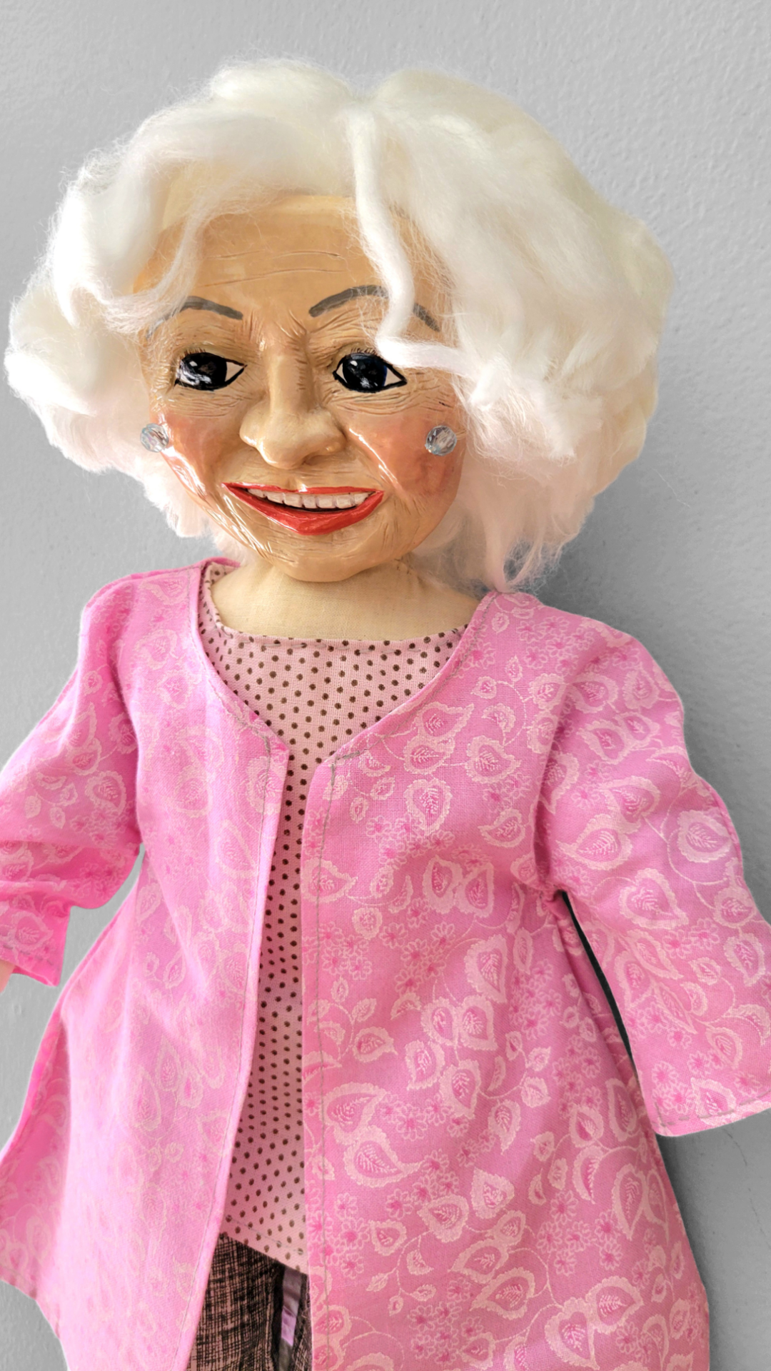 Betty White - OOAK Art Doll with Miniature Tote Bag