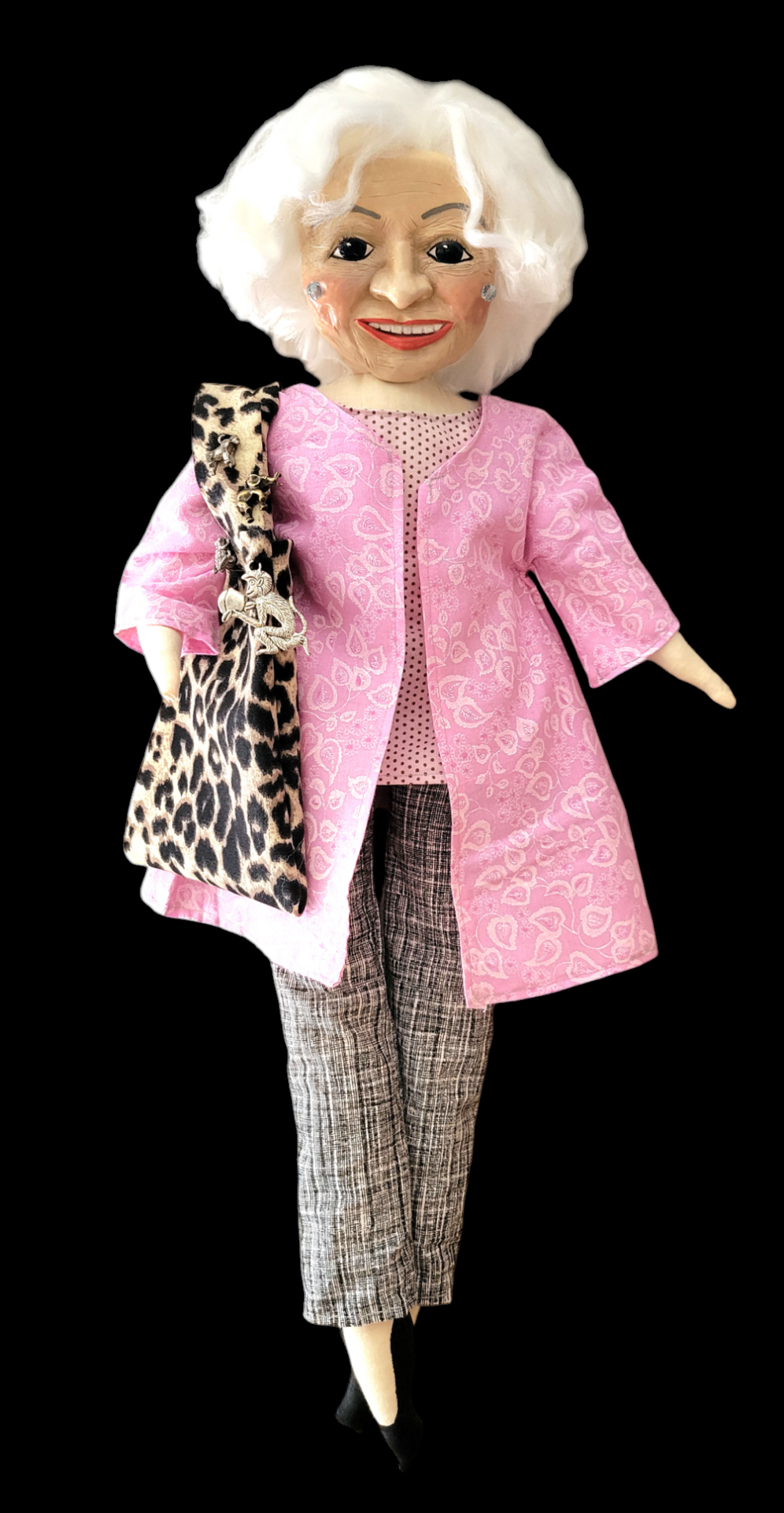 Betty White - OOAK Art Doll with Miniature Tote Bag