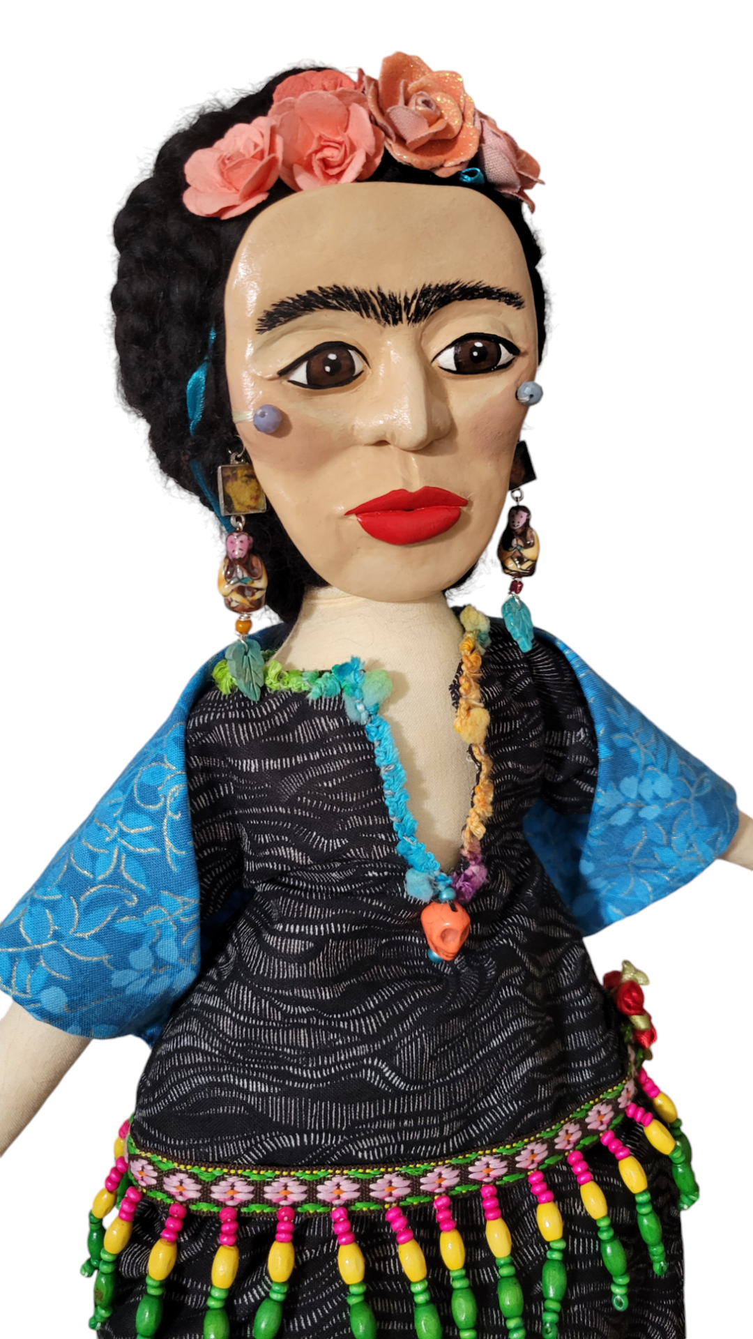 Frida Kahlo OOAK Art Doll - Cloth and Clay Wall Art