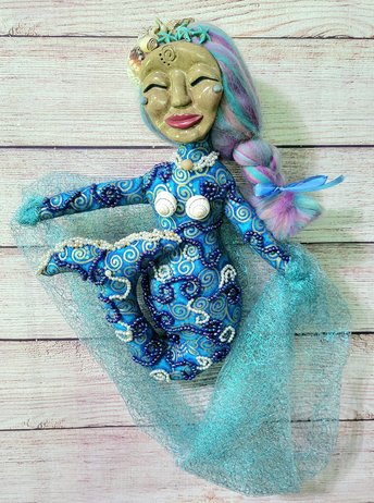 Lana the Mermaid of Calm Waters - OOAK Beaded Spirit Doll