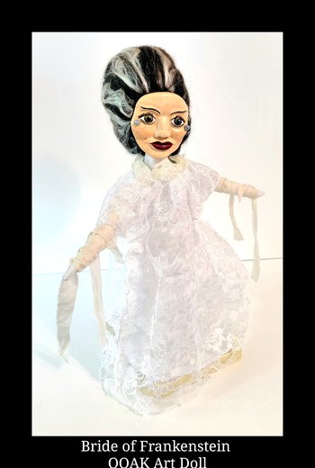 Bride of Frankenstein  - OOAK Art Doll - Spooky Women
