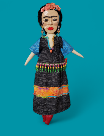 Frida Kahlo OOAK Art Doll - Cloth and Clay Wall Art