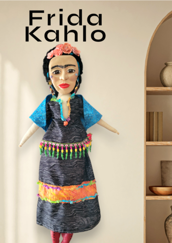 Frida Kahlo OOAK Art Doll - Cloth and Clay Wall Art