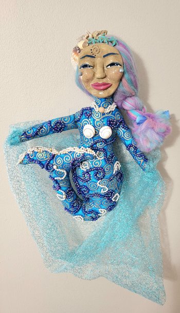 OOAK Beaded  Mermaid Art Doll - Lana of the Calm Waters