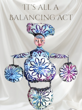 It's all a Balancing Act -   OOAK Beaded  Art Doll 